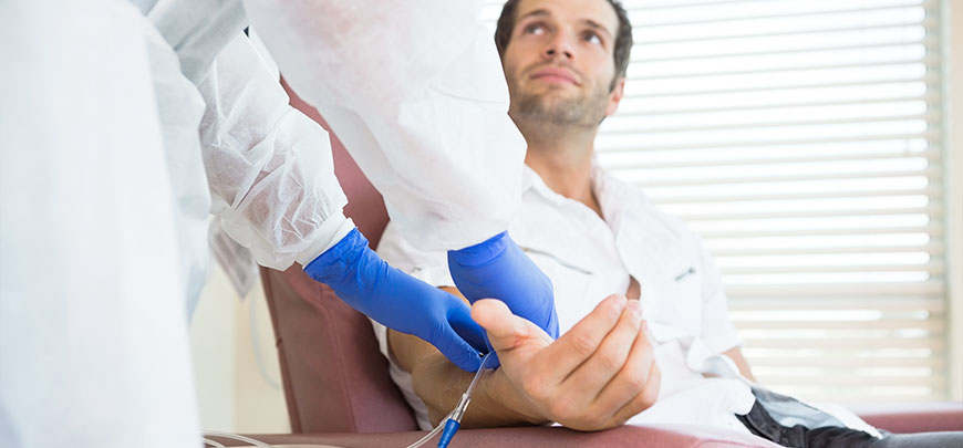 Man preparing for a PET/CT Scan in Oklahoma