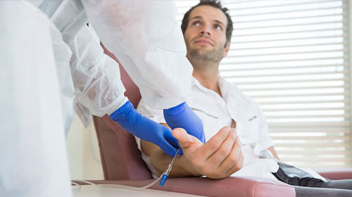 Man preparing for a PET/CT Scan in Oklahoma